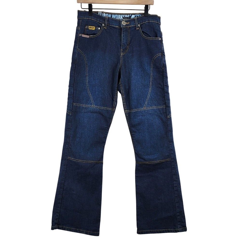 Bilt Iron‎ Workers Jeans Womens 8 Regular Blue Mercury Reinforced Motorcycle